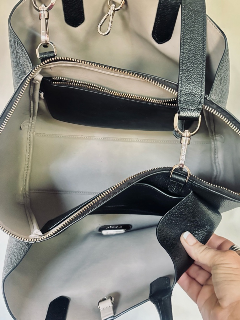 Kate Spade Medium Satchel 2Way Handbag Black New - Picture 10 of 14